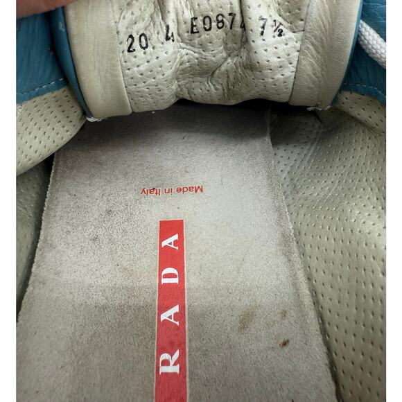 Prada Sport Leather and Suede Colorblock Sneakers-size main image 5